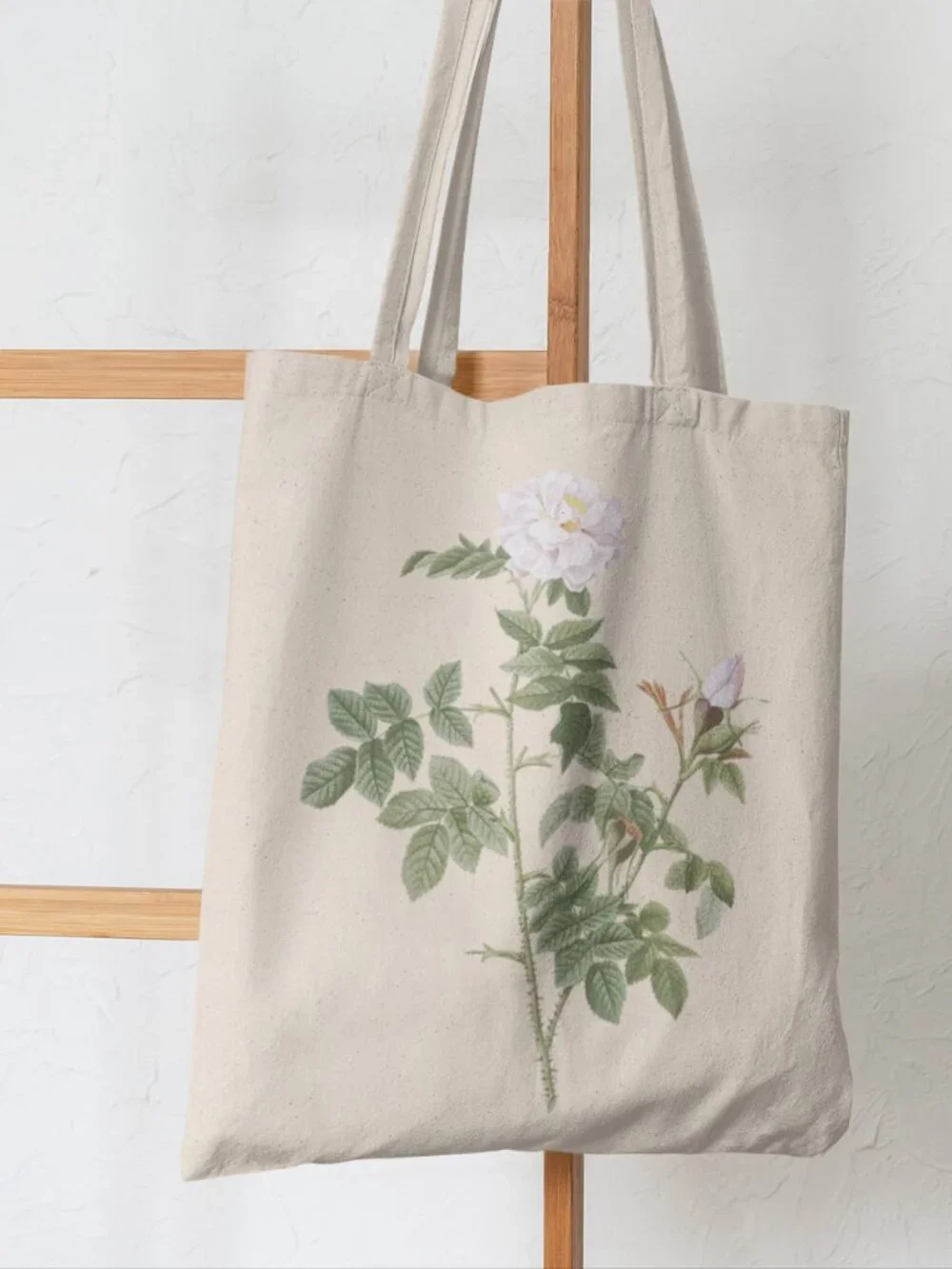 Orbefsanea Rose Vintage Floral Print Graphic Canvas Tote Bag